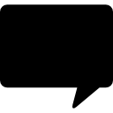 bericht zwarte tekstballon van rechthoekige vorm icoon