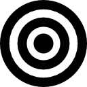 simbolo di cerchi concentrici di destinazione icona