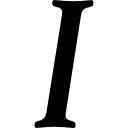 simbolo dell'interfaccia dell'opzione di testo in corsivo icona