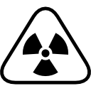 sinal triangular de aviso de radiação 