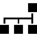 esquema de bloques de cuadrados y líneas. 