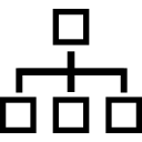 Block scheme of four squares outlines 