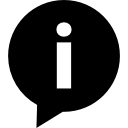 balão de fala de conversa escrita com a letra i dentro das informações para a interface 