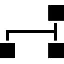 esquema de bloques de tres cuadrados negros. 
