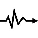 símbolo de flecha de línea de vida de latido del corazón 