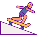 andare con lo skateboard icona