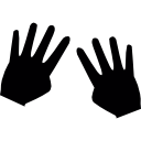 Number eight with eight fingers icon