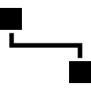 gráfico de dos cuadrados conectados 