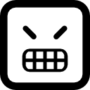 emoticon arrabbiato faccia quadrata icona