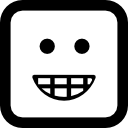 emoticon sonriente cara cuadrada 