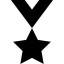forma de medalha estrela preta 