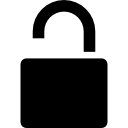 cadeado com formato de ferramenta preto aberto para o símbolo de interface de desbloqueio 