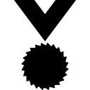 medaille schwarze form hängen einer bandkette für den sport 