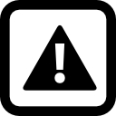 Caution Sign Of A Exclamation Symbol In A Triangle Inside A Rounded Square Outline