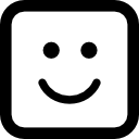 cara cuadrada emoticon sonriente icon