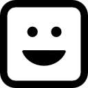 emoticon quadrato sorriso icona