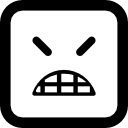 emoticon arrabbiato viso quadrato con gli occhi chiusi icona