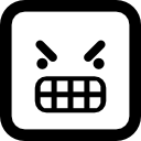 emoticon furioso viso quadrato icona