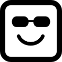 feliz sonriente cara cuadrada emoticon con gafas de sol 