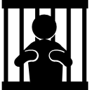 Criminal in jail silhouette 
