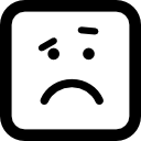 emoticon de quadrado arredondado triste 