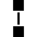 símbolo gráfico de linha vertical de dois quadrados pretos 