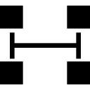graphique de quatre carrés Icône