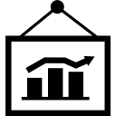 gráfico de barras de estadísticas colgando de un clavo 