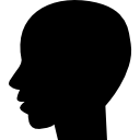 hombre negro forma de cabeza calva desde la vista lateral 