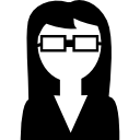 especialista em ciência feminina com óculos 