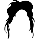 nieregularny kształt ciemnych włosów ikona
