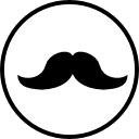 bigote en un círculo 