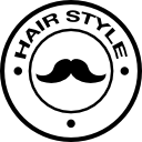 símbolo circular de bigote de peluquería 