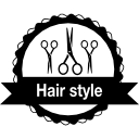 insignia de peluquería con tijeras 