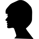 silueta de vista lateral de cabeza de mujer 