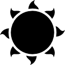 forme de soleil avec de petits rayons Icône