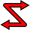 flecha en zigzag icon