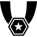 collar medalla estrella hexagonal icon