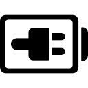 signo de enchufe en símbolo de contorno de batería 