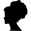 cabeza femenina con forma de pelo grande 