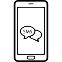 símbolo de burbujas de sms en la pantalla del teléfono icon