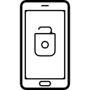 símbolo de candado desbloqueado en la pantalla del teléfono 