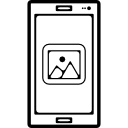 símbolo da imagem polaroid na tela do telefone 