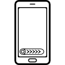teléfono con barra de nivel de volumen en pantalla icon