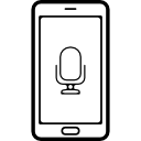 símbolo de interfaz de voz de micrófono en la pantalla del teléfono 