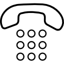 telefon ohrmuschel mit neun runden tasten icon