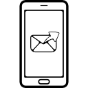 símbolo de sobre cerrado con una flecha hacia la derecha en la pantalla del teléfono icon