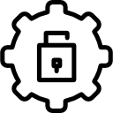 símbolo circular de interfaz de configuración de bloqueo 