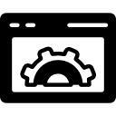 símbolo de interfaz circular de configuración del navegador 