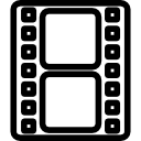 fotogramas de tira de película dentro de un círculo 